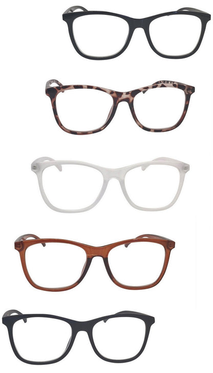 Reading Glasses Large Frame Unisex Oversized Metal Spring Hinges 6 Colours DX5
