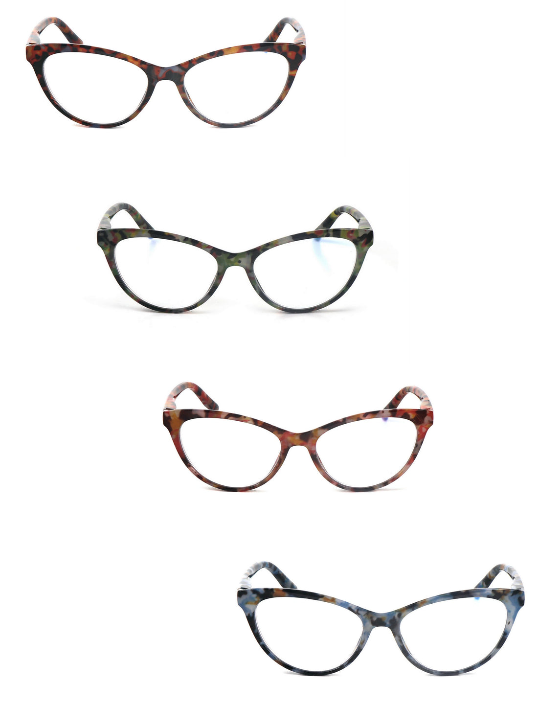 Cat Eye Retro Flower Design Reading Glasses Womans with Spring Hinges DX101