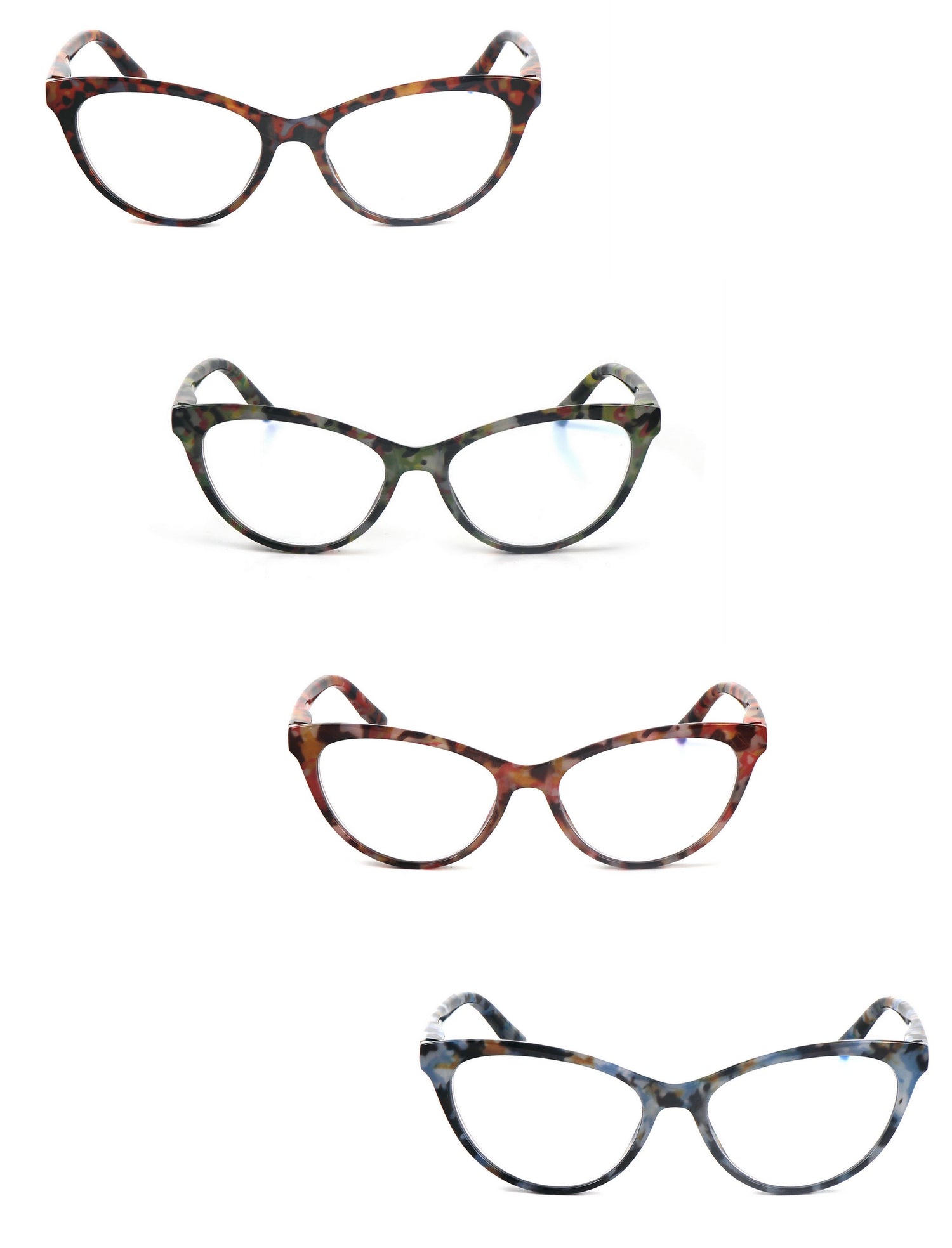 Cat Eye Retro Flower Design Reading Glasses Womans with Spring Hinges DX101