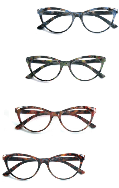 Cat Eye Retro Flower Design Reading Glasses Womans with Spring Hinges DX101