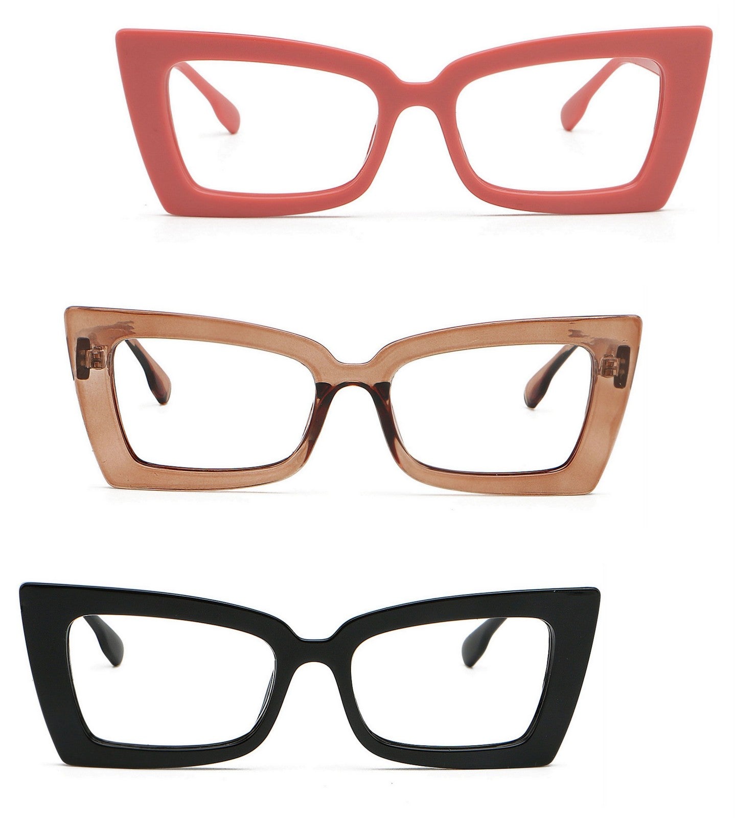 Retro Square Cat Eye 1960s Reading Glasses UV400 Acetate Metal Hinges DX11