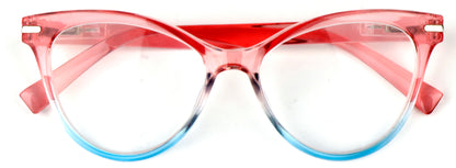 Cat Eye Reading Glasses Stylish Retro Womans Spring Hinges Lightweight Ready Readers Clear Vision 1.0+ 1.5+ 2.0+ 2.5+ 3.0+ 3.5+ 4.0+ DX82
