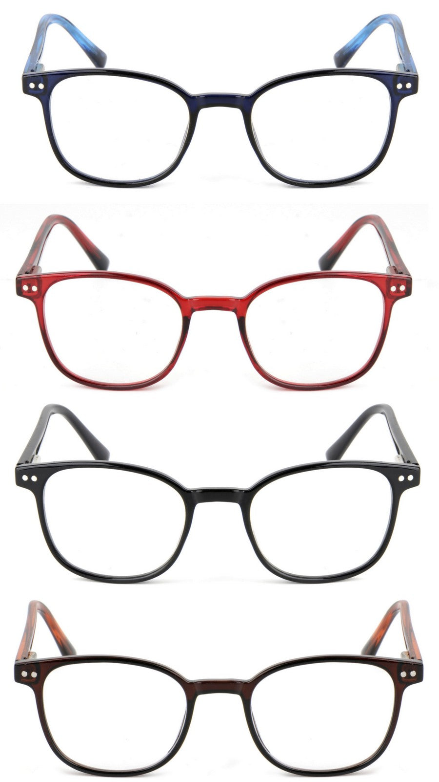 Oval Spring Hinged Reading Glasses Stainless Strengthening Rod in Temples DX83
