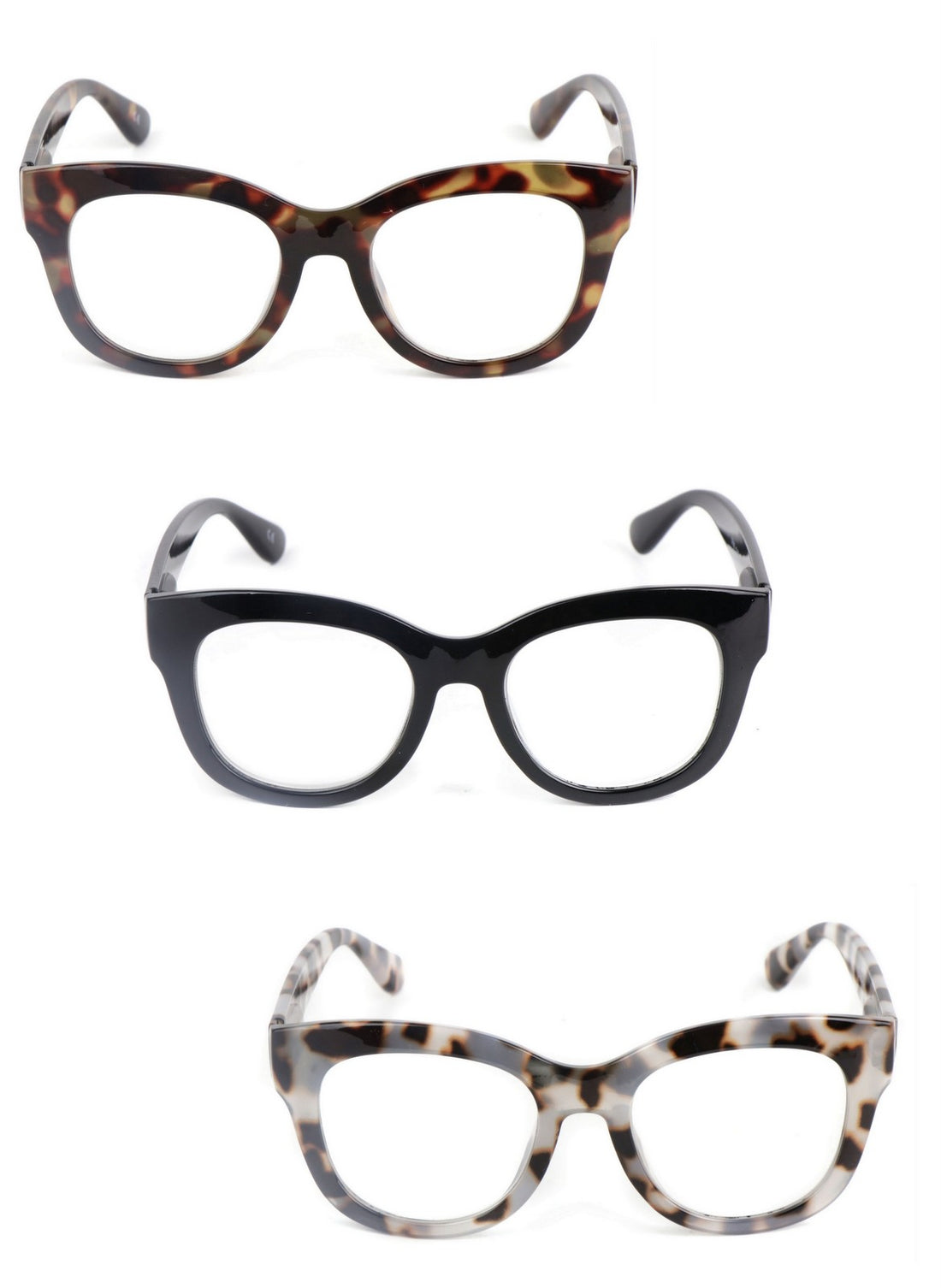 Bold Oval Fashion Retro Unisex Reading Glasses with Spring Hinges DX86