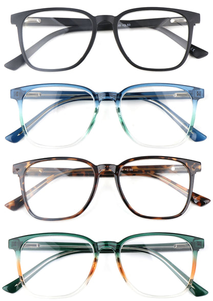Stylish Retro Unisex Reading Glasses with Stainless Steel Rod Temples &amp; Stainless Steel Spring Hinges DX89