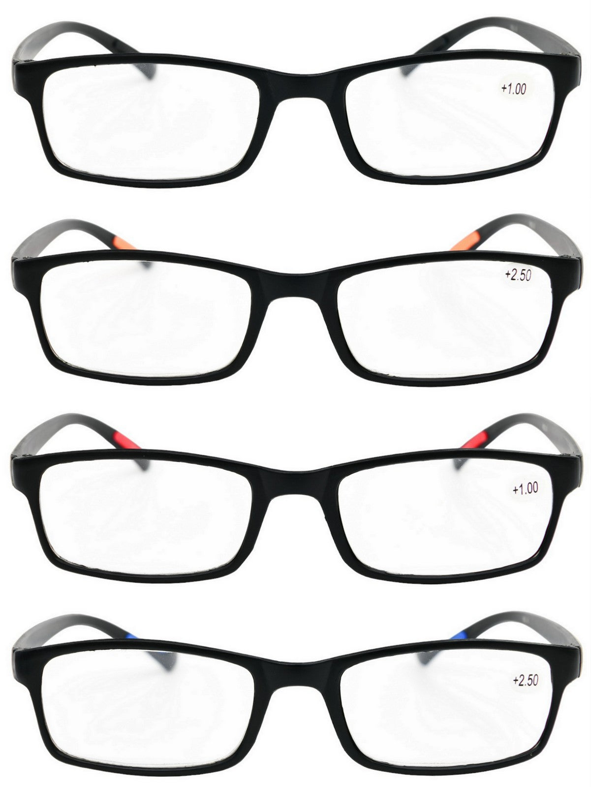 Bendable Fashion TR90 Unisex Reading Glasses in 4 Colours +1.0 up to +4.0    RG9