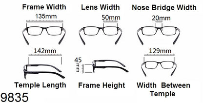 Oval Anti Blue Light Retro Reading Glasses Mens Womans with Metal Hinges 9835ABL