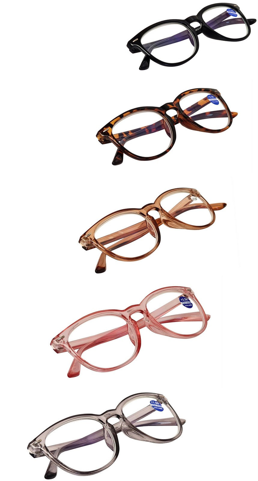 Oval Anti Blue Light Retro Reading Glasses Mens Womans with Metal Hinges 9835ABL