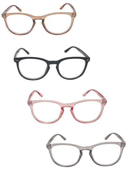 Oval Anti Blue Light Retro Reading Glasses Mens Womans with Metal Hinges 9835ABL