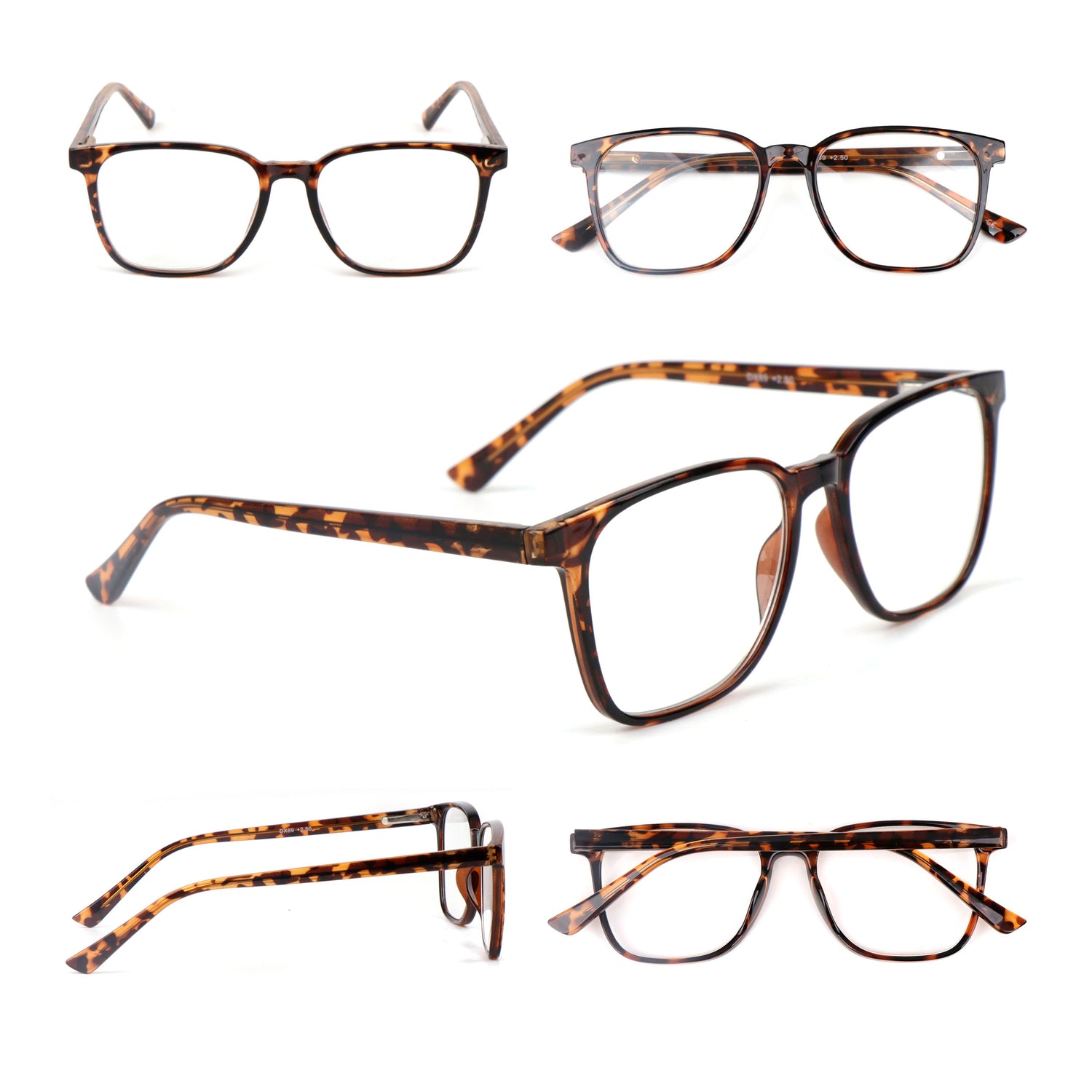 Stylish Retro Unisex Reading Glasses with Stainless Steel Rod Temples &amp; Stainless Steel Spring Hinges DX89