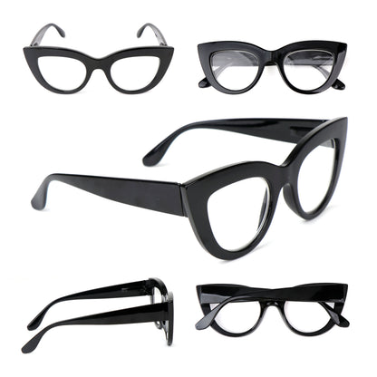 Fads &amp; Fashions Cat Eye Bold Funky Thick Framed Reading Glasses Woman&