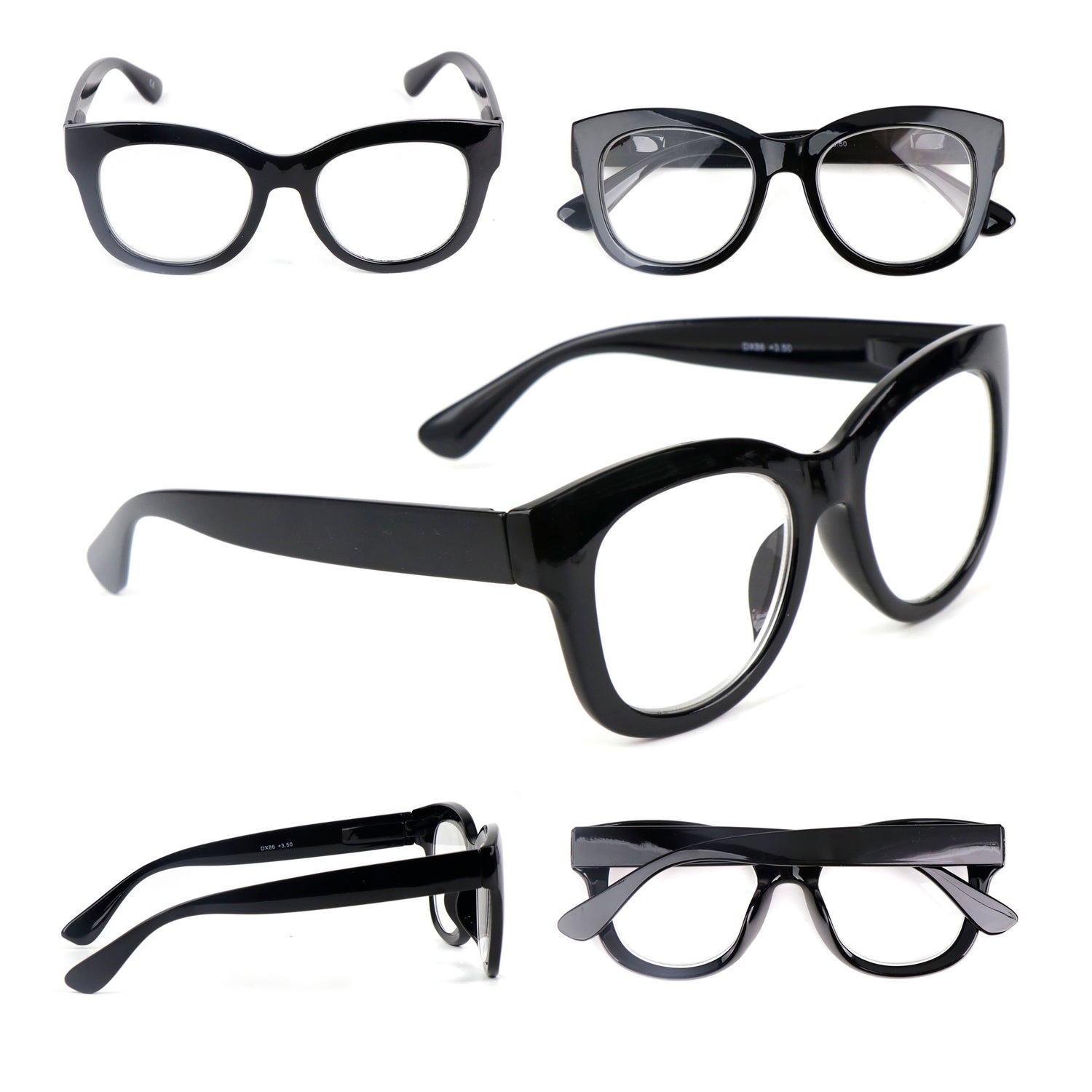 Bold Oval Fashion Retro Unisex Reading Glasses with Spring Hinges DX86