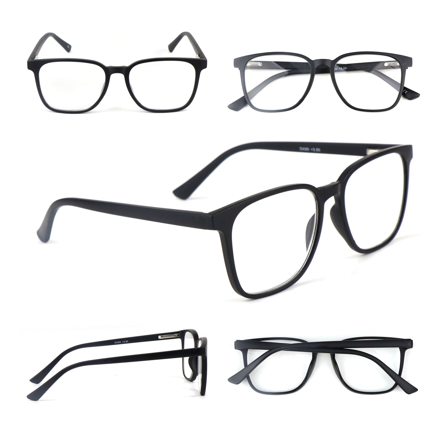 Stylish Retro Unisex Reading Glasses with Stainless Steel Rod Temples &amp; Stainless Steel Spring Hinges DX89