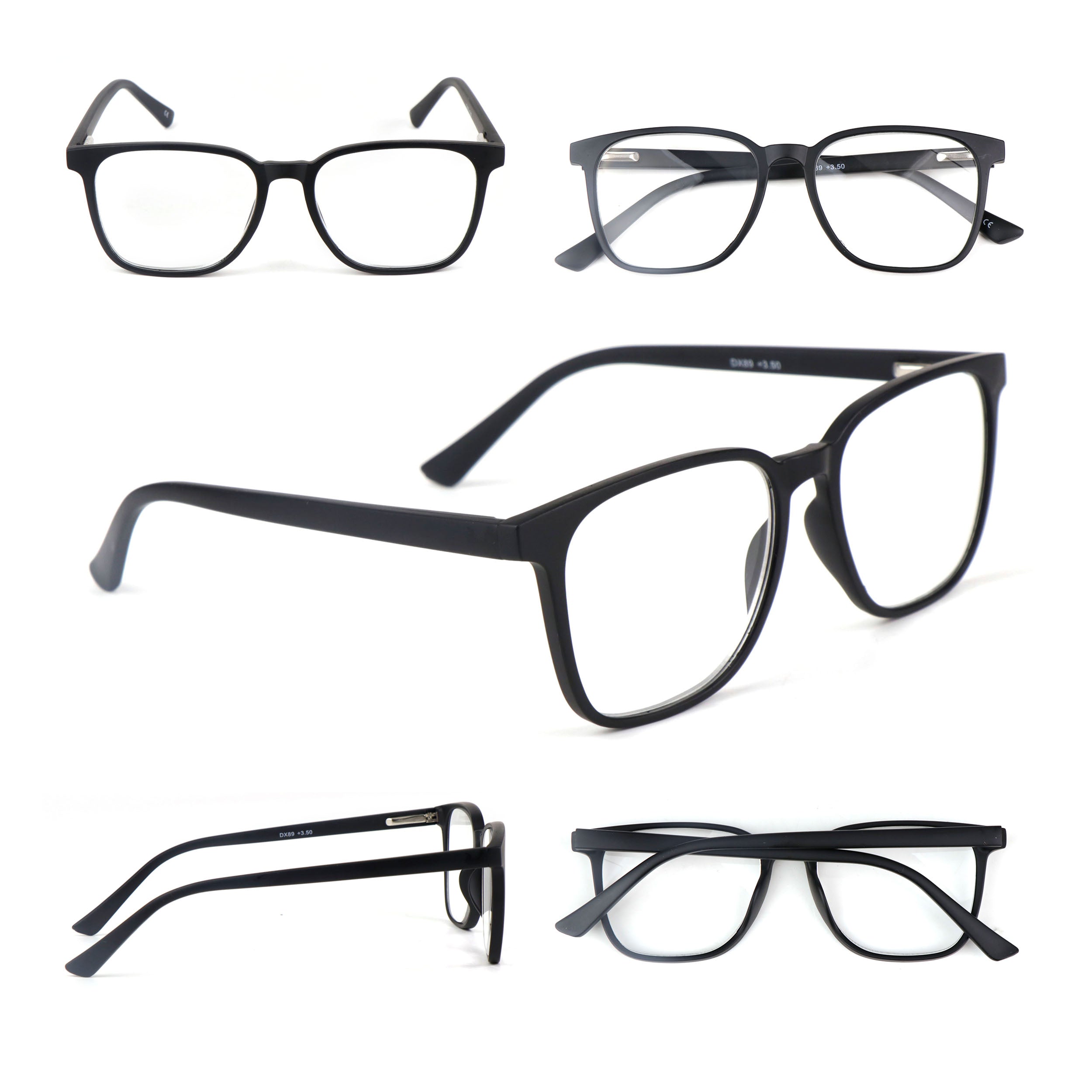 Stylish Retro Unisex Reading Glasses with Stainless Steel Rod Temples &amp; Stainless Steel Spring Hinges DX89