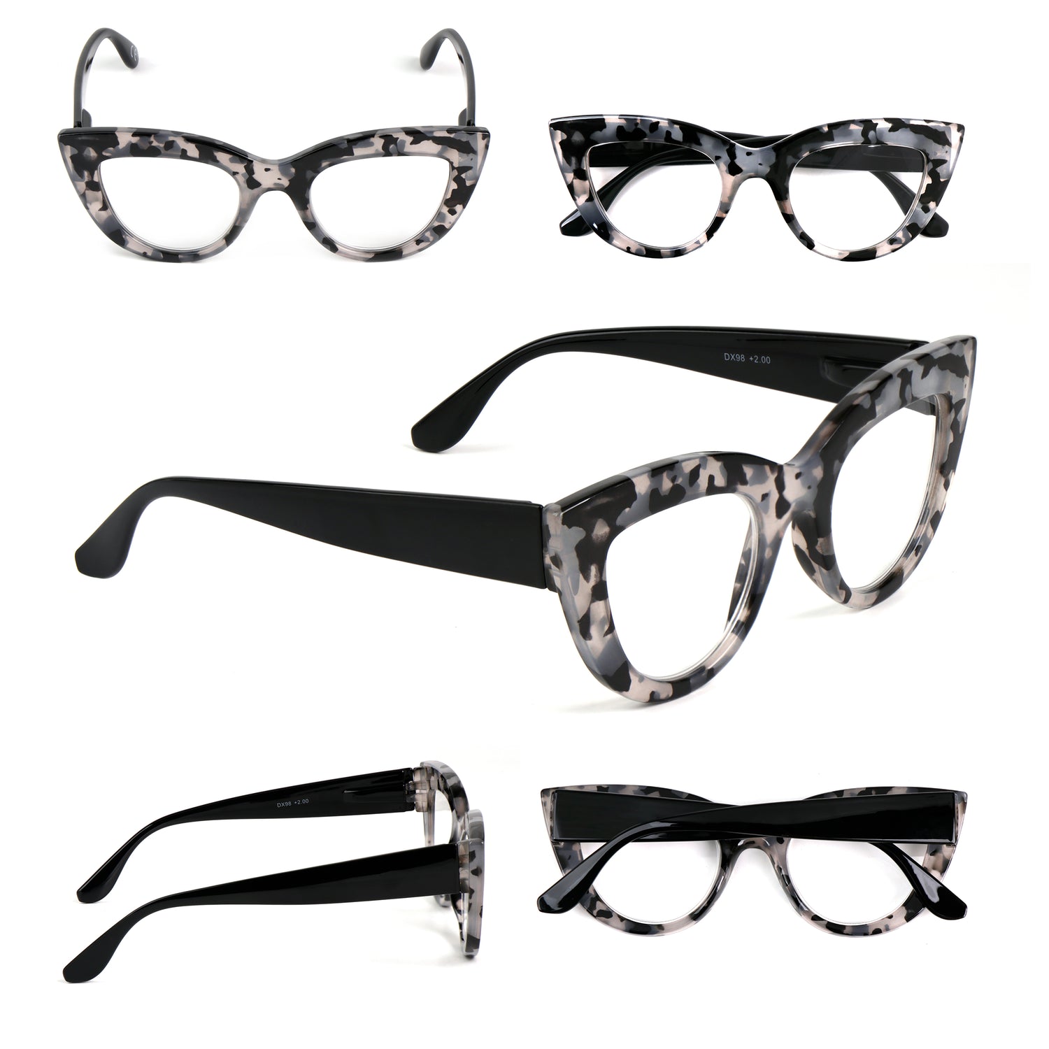Fads &amp; Fashions Cat Eye Bold Funky Thick Framed Reading Glasses Woman&