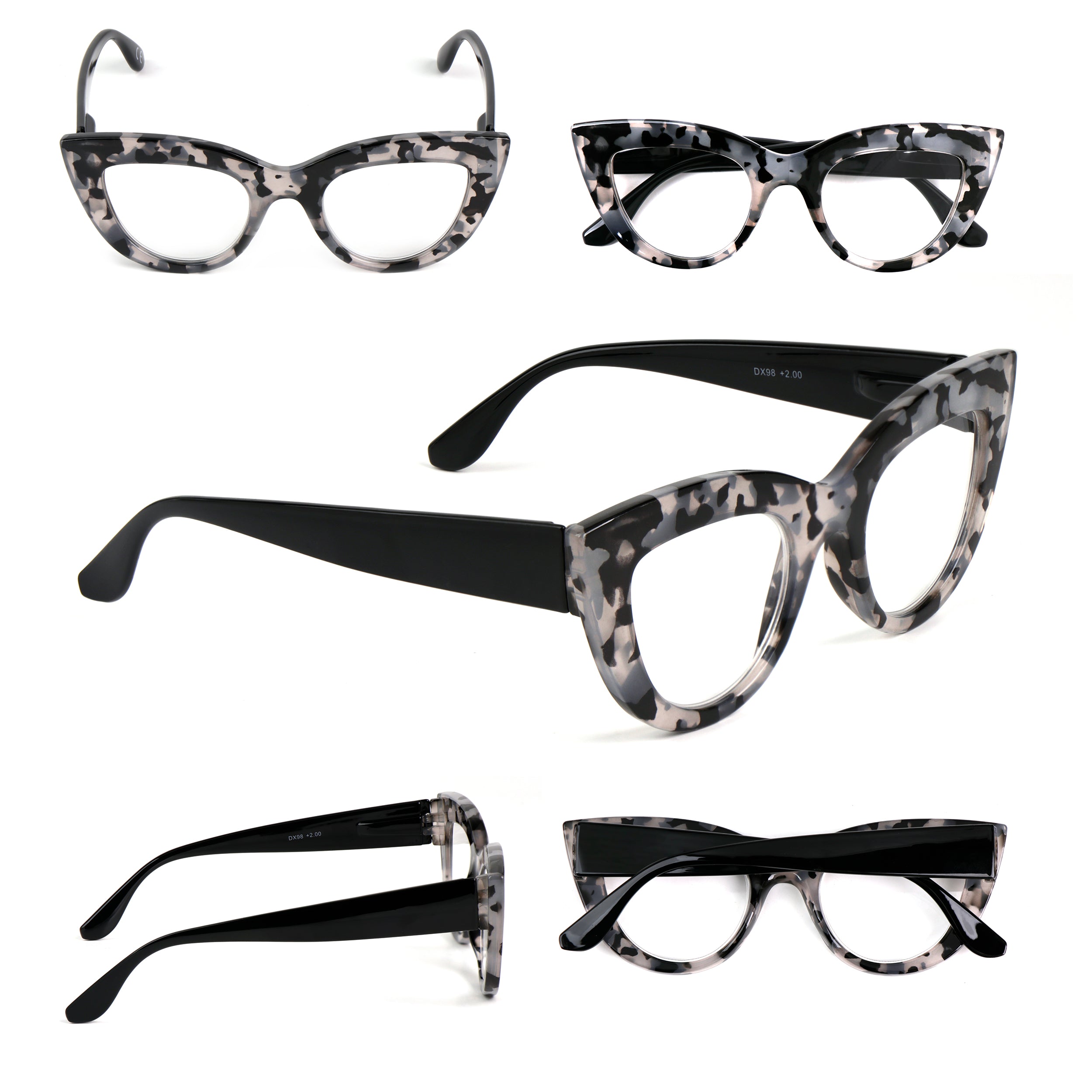 Fads &amp; Fashions Cat Eye Bold Funky Thick Framed Reading Glasses Woman&