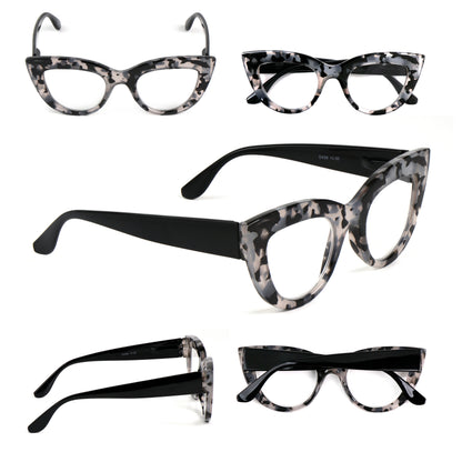 Fads &amp; Fashions Cat Eye Bold Funky Thick Framed Reading Glasses Woman&