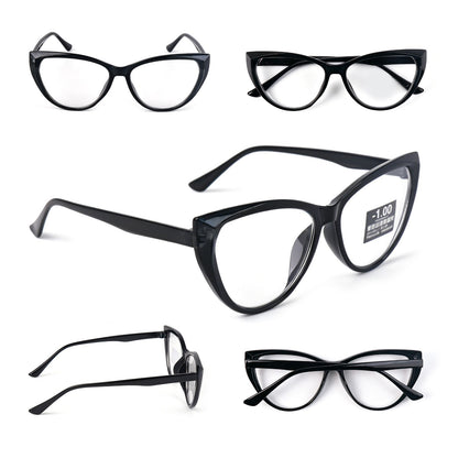 Photochromic Transitional Nearsighted Sun Myopia Glasses Cat Eye Womans DX9637