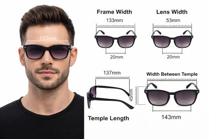 Bifocal Sunreader Glasses Men Women Anti Blue Light Metal Hinges L341‑ABL