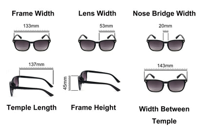 Bifocal Sunreader Glasses Men Women Anti Blue Light Metal Hinges L341‑ABL