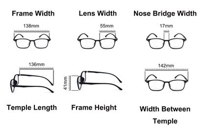 Photochromic Transitional Myopia Correction Unisex Glasses Short Sight DX8889