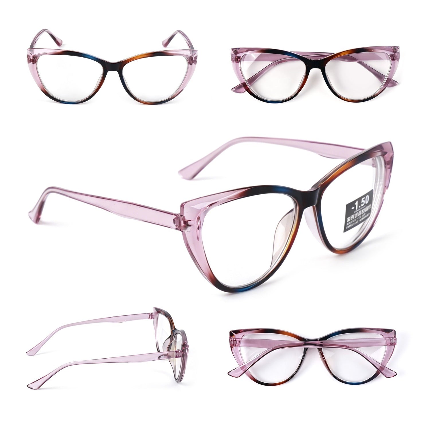 Photochromic Transitional Nearsighted Sun Myopia Glasses Cat Eye Womans DX9637
