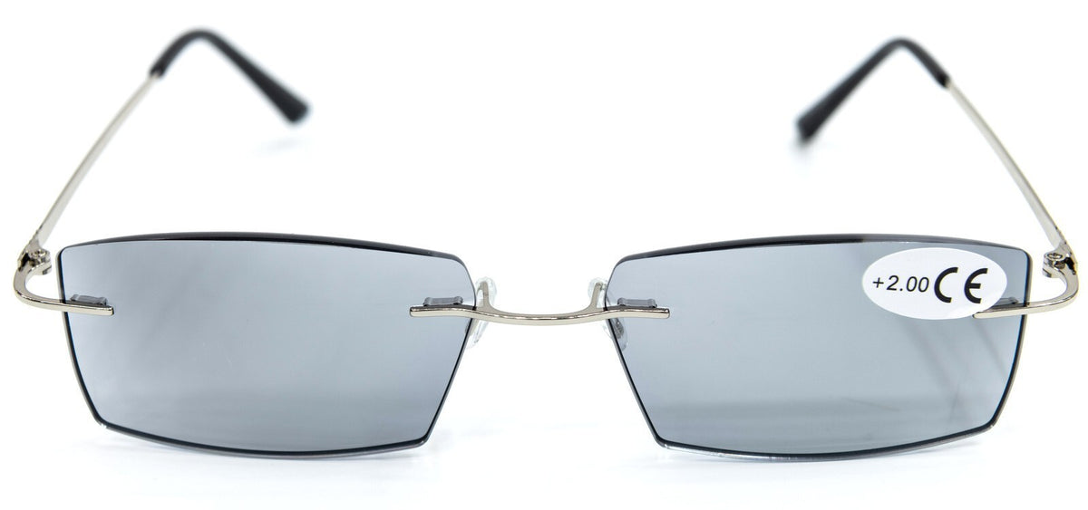 Photochromic Transition Rimless Myopia Sun Correction Glasses Mens Womans NG122P