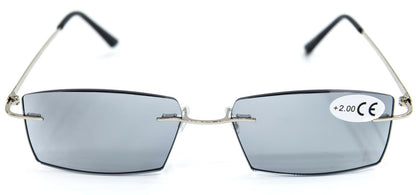 Photochromic Transition Rimless Myopia Sun Correction Glasses Mens Womans NG122P