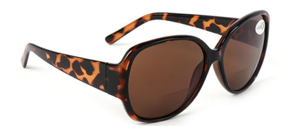 Bifocal Sun Readers Oversized Womans Oval with Metal Hinges 3 Colours DX8154