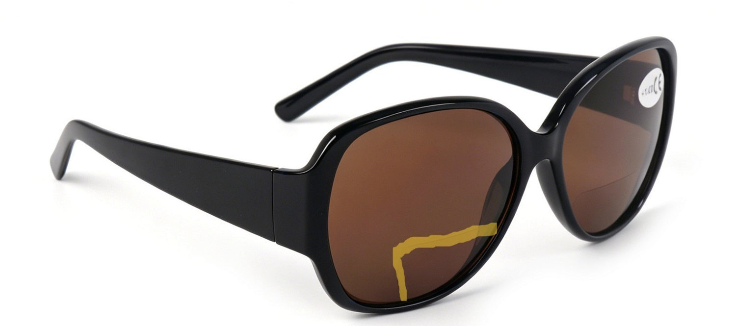 Bifocal Sun Readers Oversized Womans Oval with Metal Hinges 3 Colours DX8154