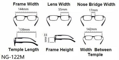 Photochromic Transition Rimless Myopia Sun Correction Glasses Mens Womans NG122P
