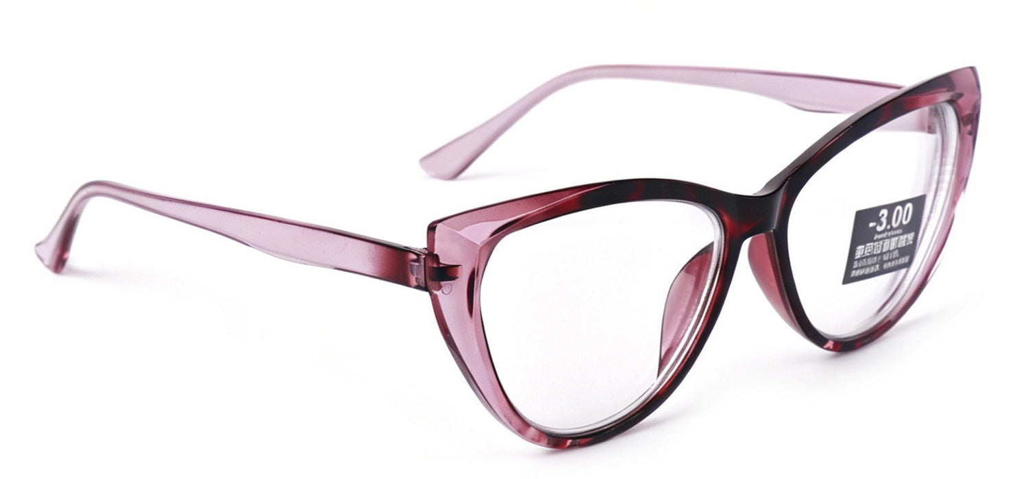 Photochromic Transitional Nearsighted Sun Myopia Glasses Cat Eye Womans DX9637