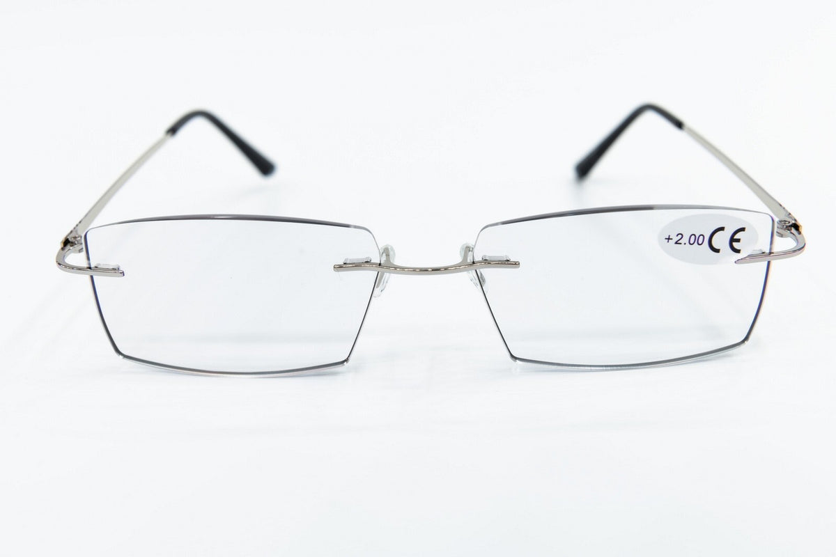 Photochromic Transition Rimless Myopia Sun Correction Glasses Mens Womans NG122P