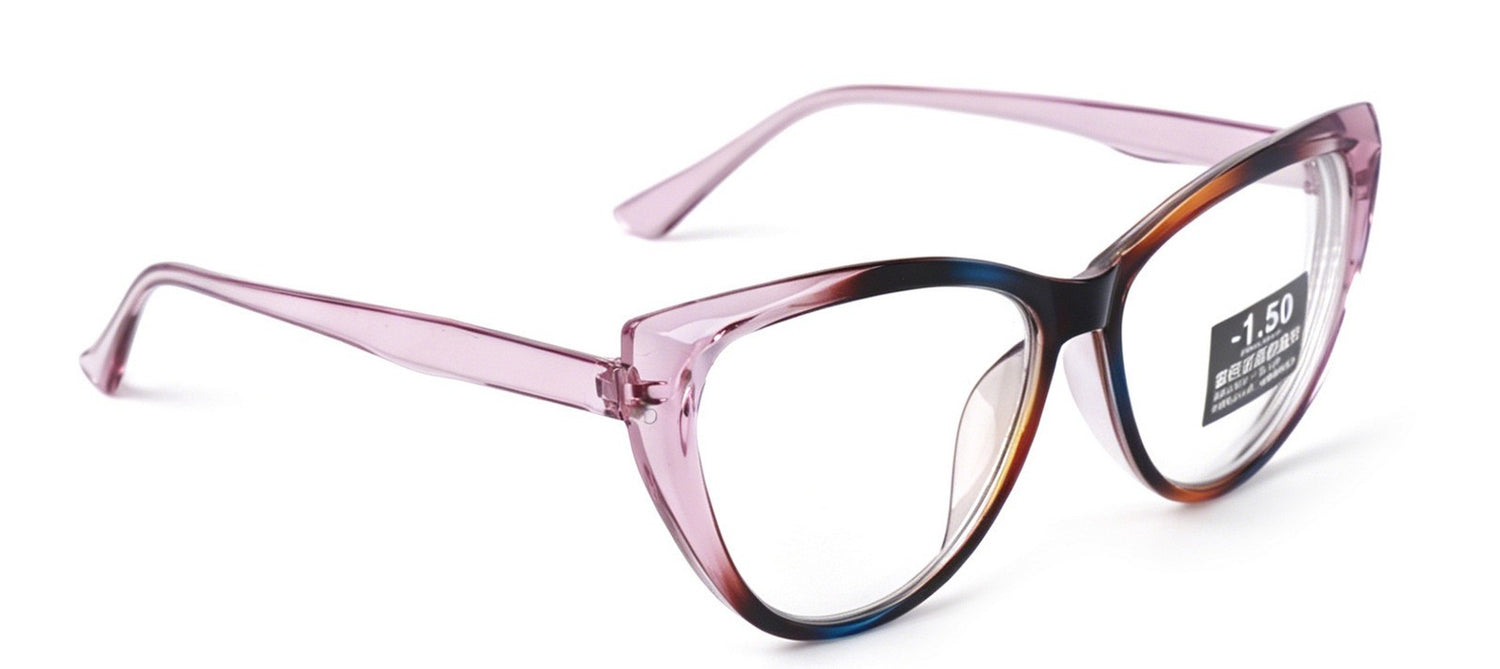 Photochromic Transitional Nearsighted Sun Myopia Glasses Cat Eye Womans DX9637
