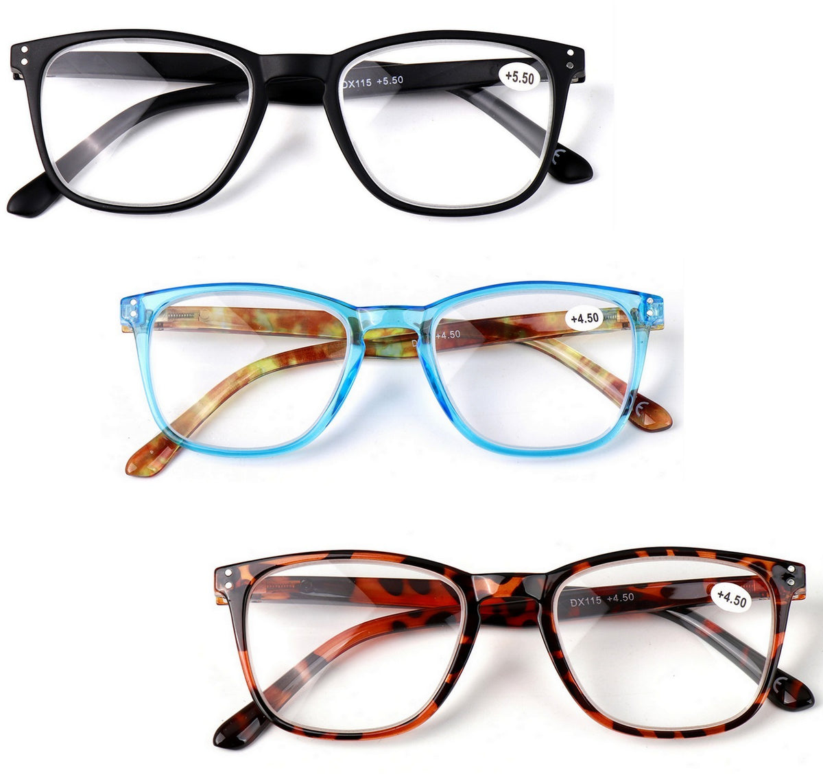 High Magnification Unisex Fashion Reading Glasses+4.5+5.0+5.5+6.0+6.5+7.0 DX115