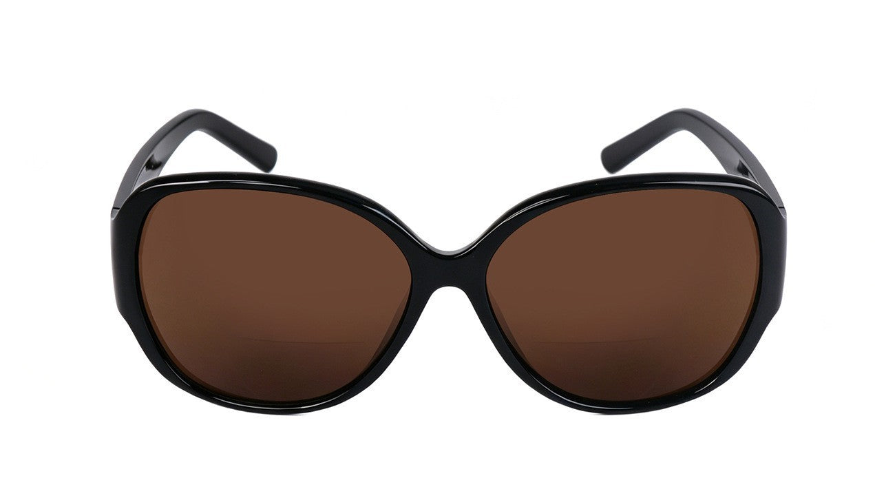 Bifocal Sun Readers Oversized Womans Oval with Metal Hinges 3 Colours DX8154
