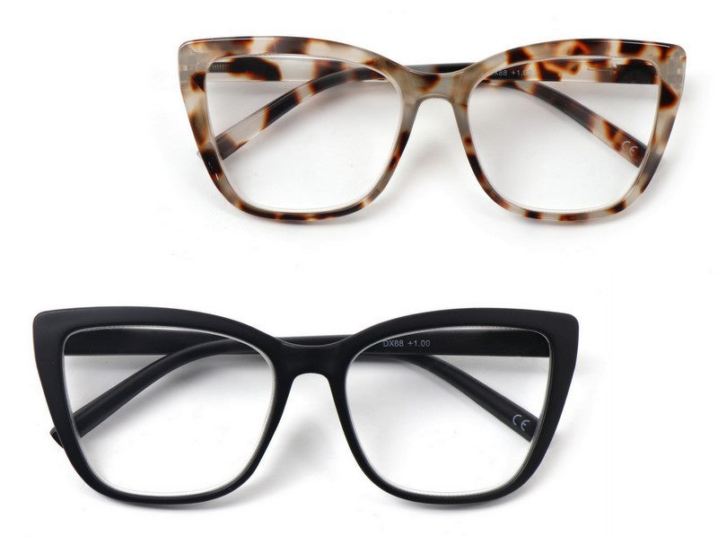 Oversized Cat Eye Myopia Near Sighted Correction Glasses Spring Hinges  DX88M