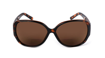 Bifocal Sun Readers Oversized Womans Oval with Metal Hinges 3 Colours DX8154