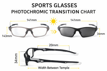 Photochromic Myopia Sports Nearsighted Glasses Unisex Short Sight  DX81278