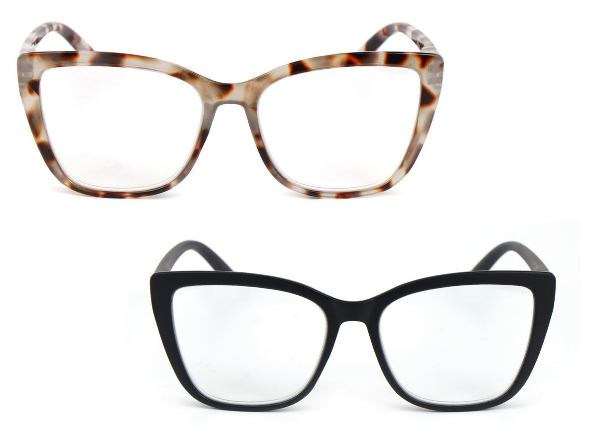 Oversized Cat Eye Myopia Near Sighted Correction Glasses Spring Hinges  DX88M