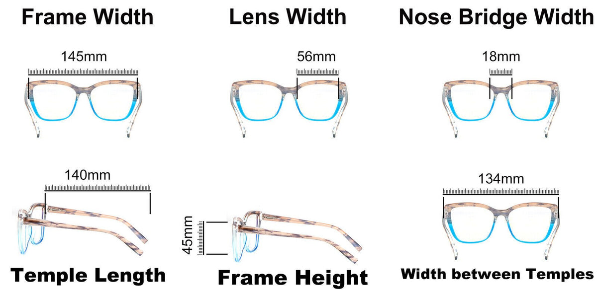 Oversized Cat Eye Myopia Near Sighted Correction Glasses Spring Hinges  DX88M