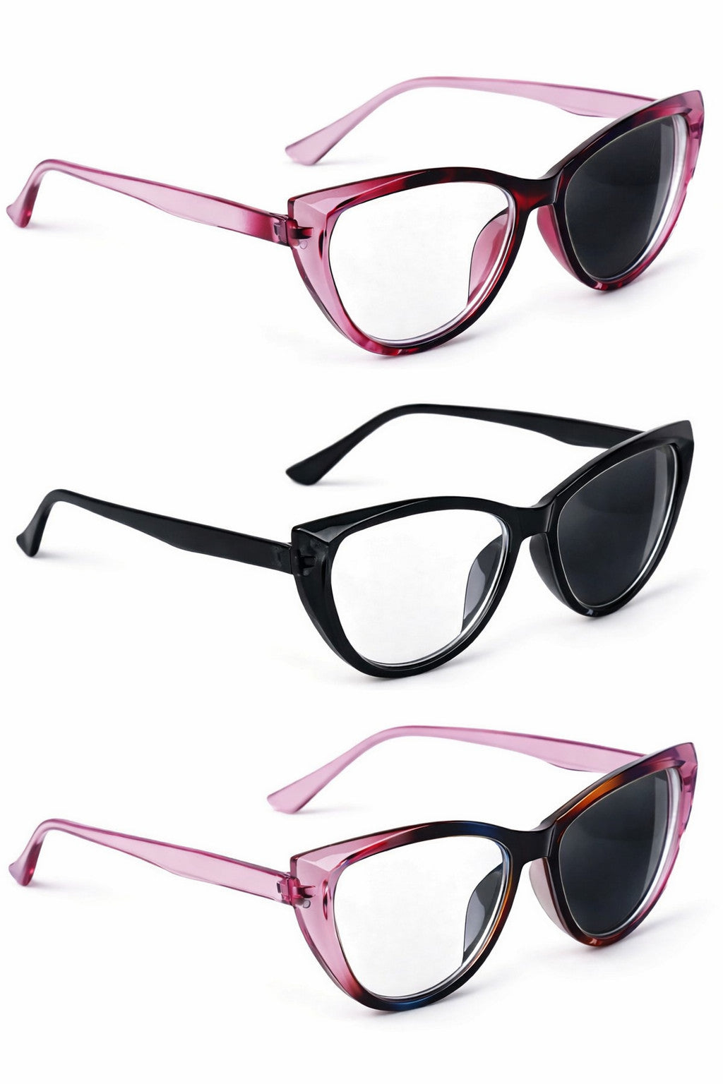 Photochromic Transitional Nearsighted Sun Myopia Glasses Cat Eye Womans DX9637