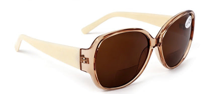 Bifocal Sun Readers Oversized Womans Oval with Metal Hinges 3 Colours DX8154