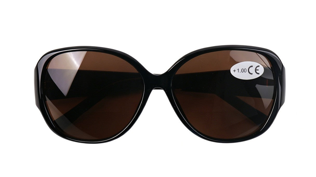Bifocal Sun Readers Oversized Womans Oval with Metal Hinges 3 Colours DX8154