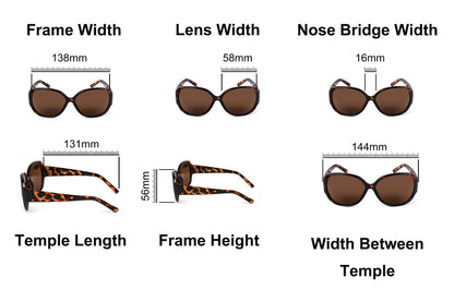 Bifocal Sun Readers Oversized Womans Oval with Metal Hinges 3 Colours DX8154