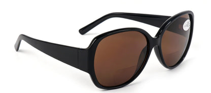 Bifocal Sun Readers Oversized Womans Oval with Metal Hinges 3 Colours DX8154