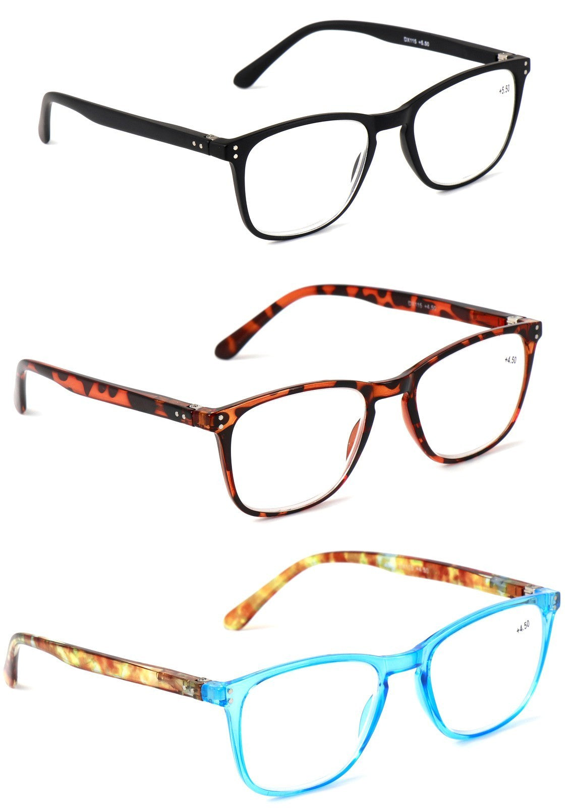 High Magnification Unisex Fashion Reading Glasses+4.5+5.0+5.5+6.0+6.5+7.0 DX115