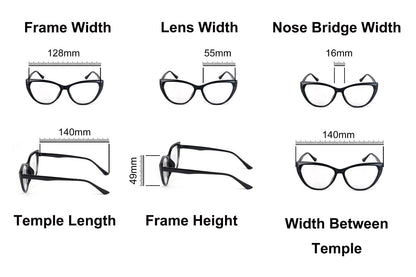 Photochromic Transitional Nearsighted Sun Myopia Glasses Cat Eye Womans DX9637