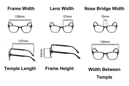 High Magnification Unisex Fashion Reading Glasses+4.5+5.0+5.5+6.0+6.5+7.0 DX115