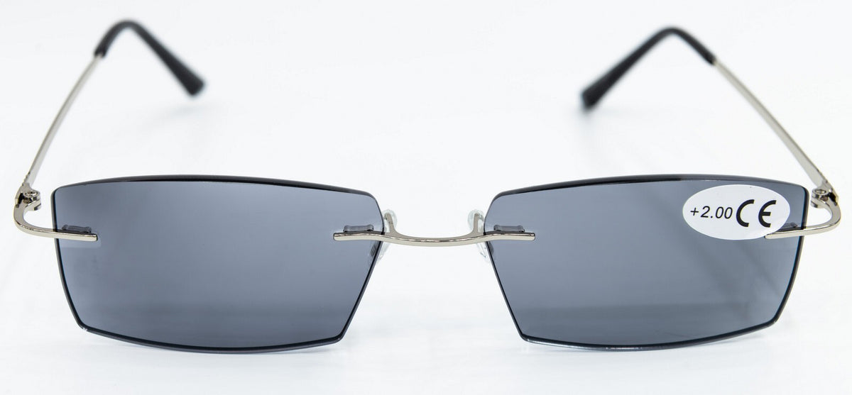 Photochromic Transition Rimless Myopia Sun Correction Glasses Mens Womans NG122P
